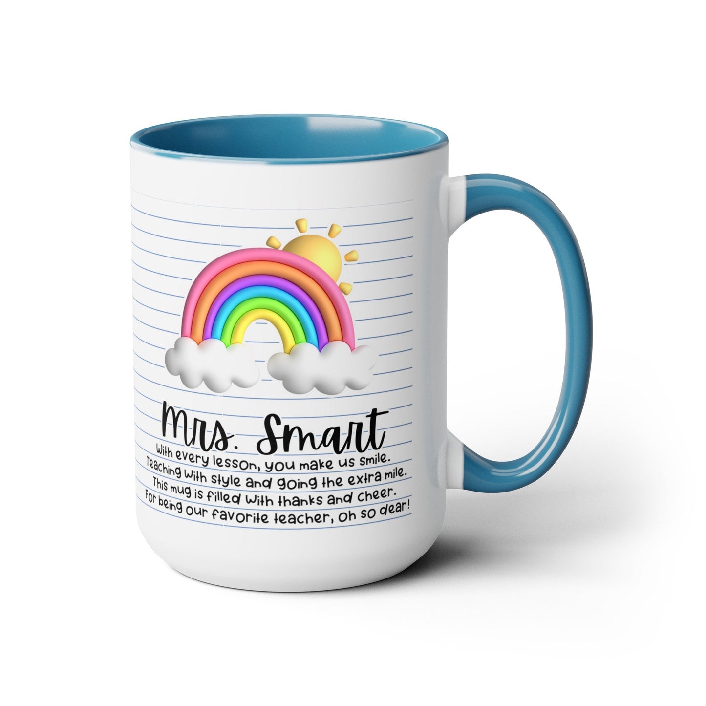 Personalized Teacher Coffee Mug Rainbow Design Perfect Teacher Gift for Christmas Teacher Appreciation Coffee Cup Custom Inspirational Mug - Bebe Buchi