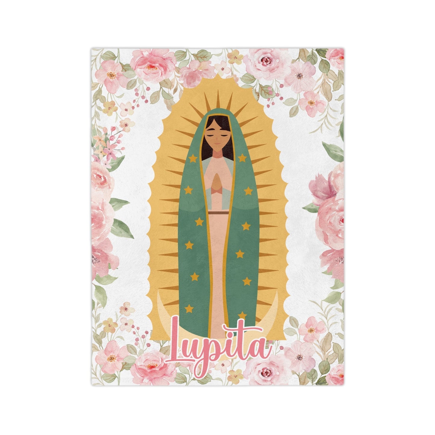 Personalized Virgen Guadalupe Blanket for Baptism Communion Confirmation Mexican Catholic Gift - Bebe Buchi