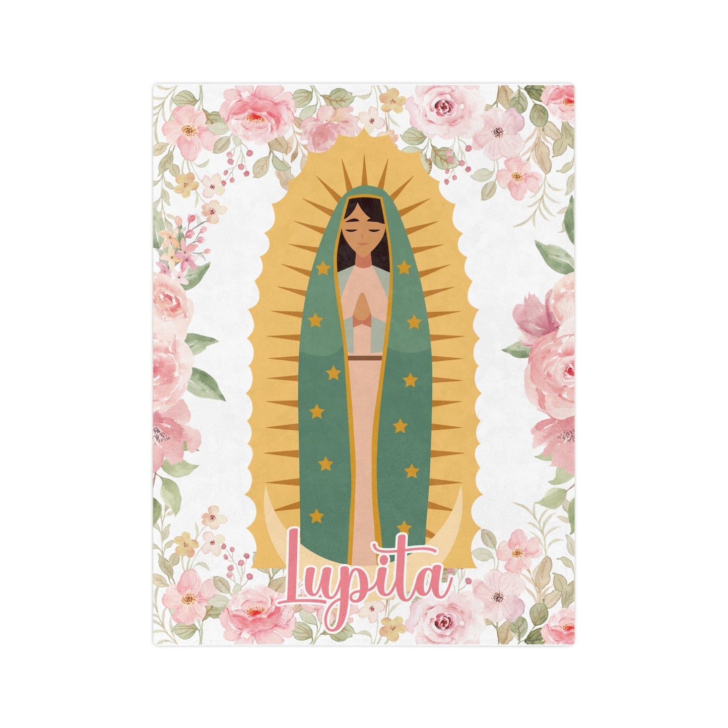 Personalized Virgen Guadalupe Blanket for Baptism Communion Confirmation Mexican Catholic Gift - Bebe Buchi