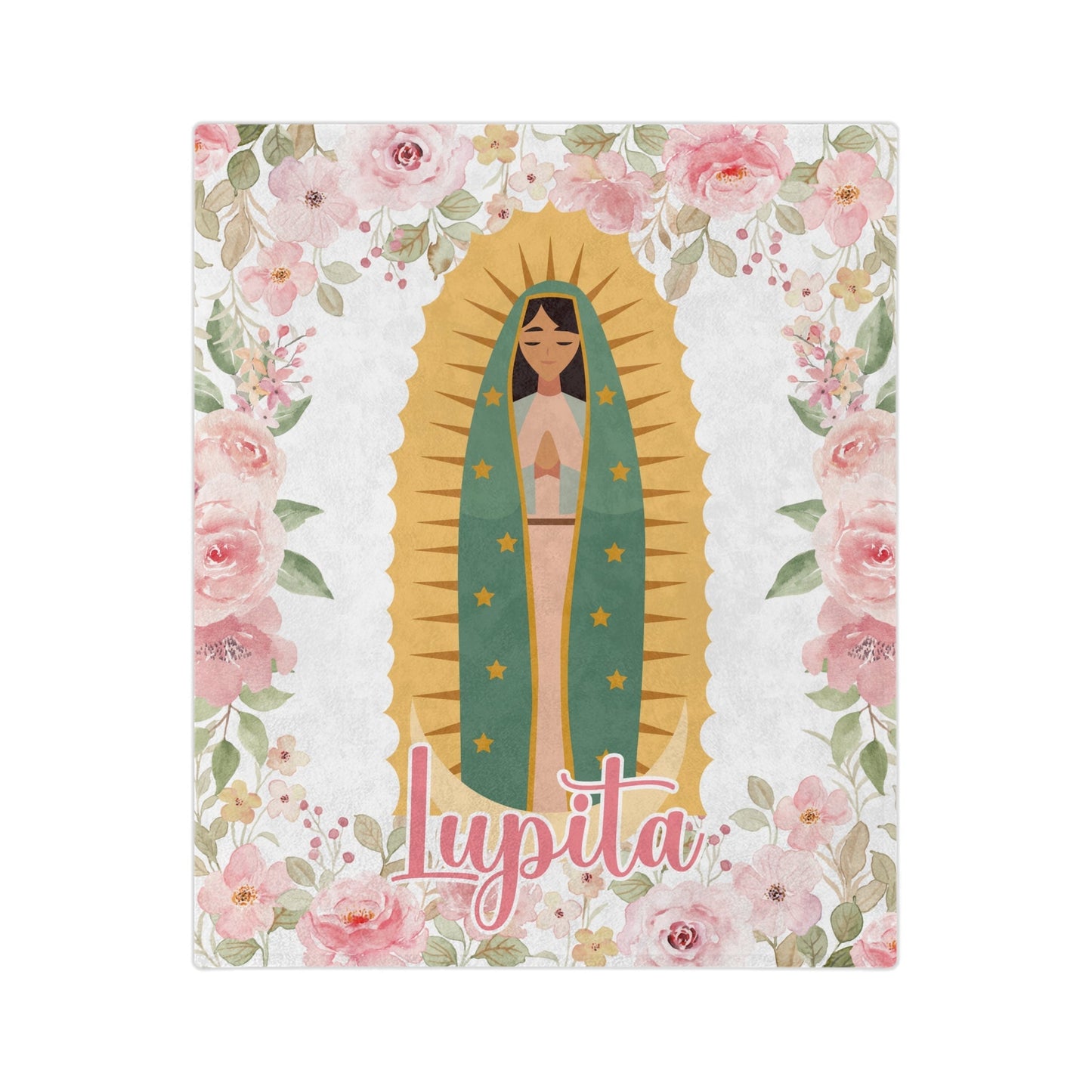 Personalized Virgen Guadalupe Blanket for Baptism Communion Confirmation Mexican Catholic Gift - Bebe Buchi