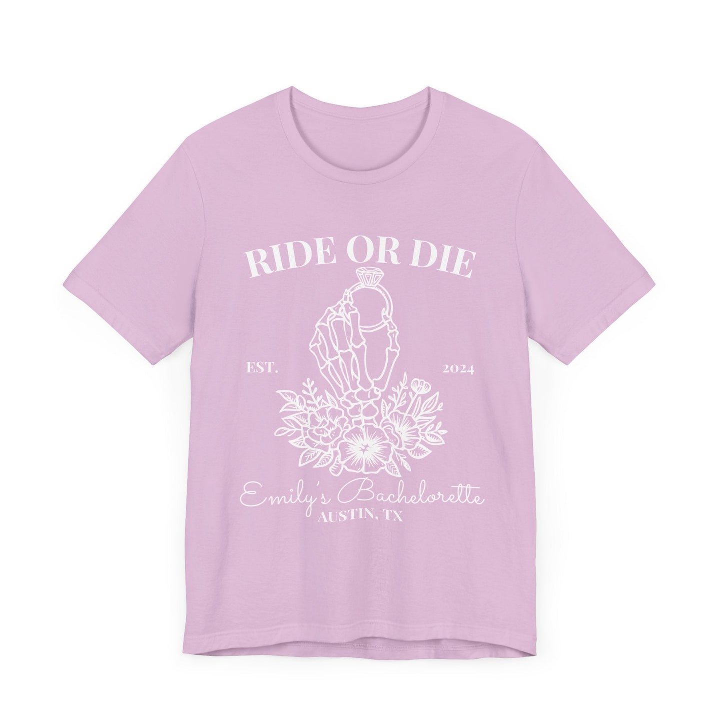 Ride or Die with the Bride Bachelorette Shirt - Personalized - Bebe Buchi