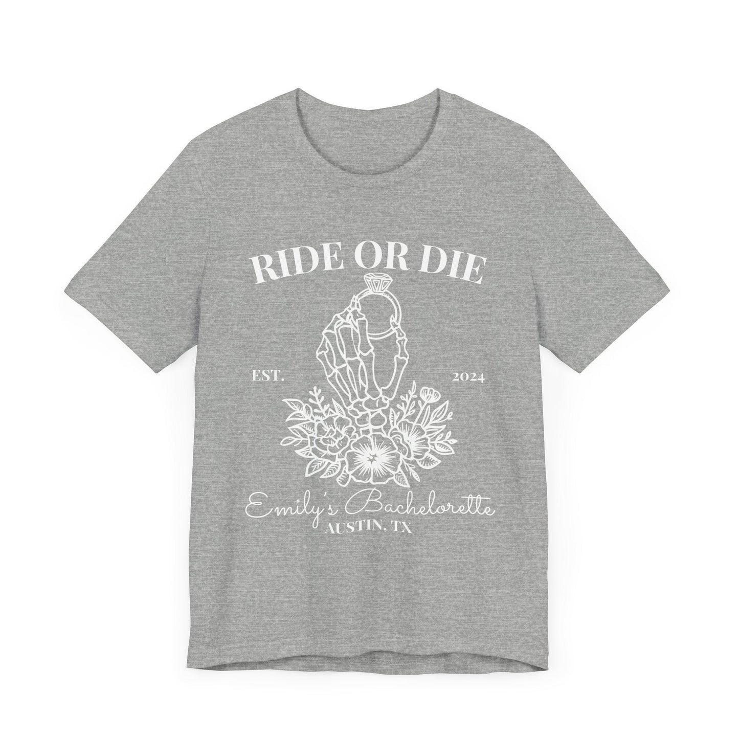 Ride or Die with the Bride Bachelorette Shirt - Personalized - Bebe Buchi