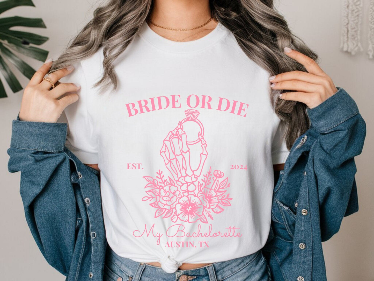 Ride or Die with the Bride Bachelorette Shirt - Personalized - Bebe Buchi