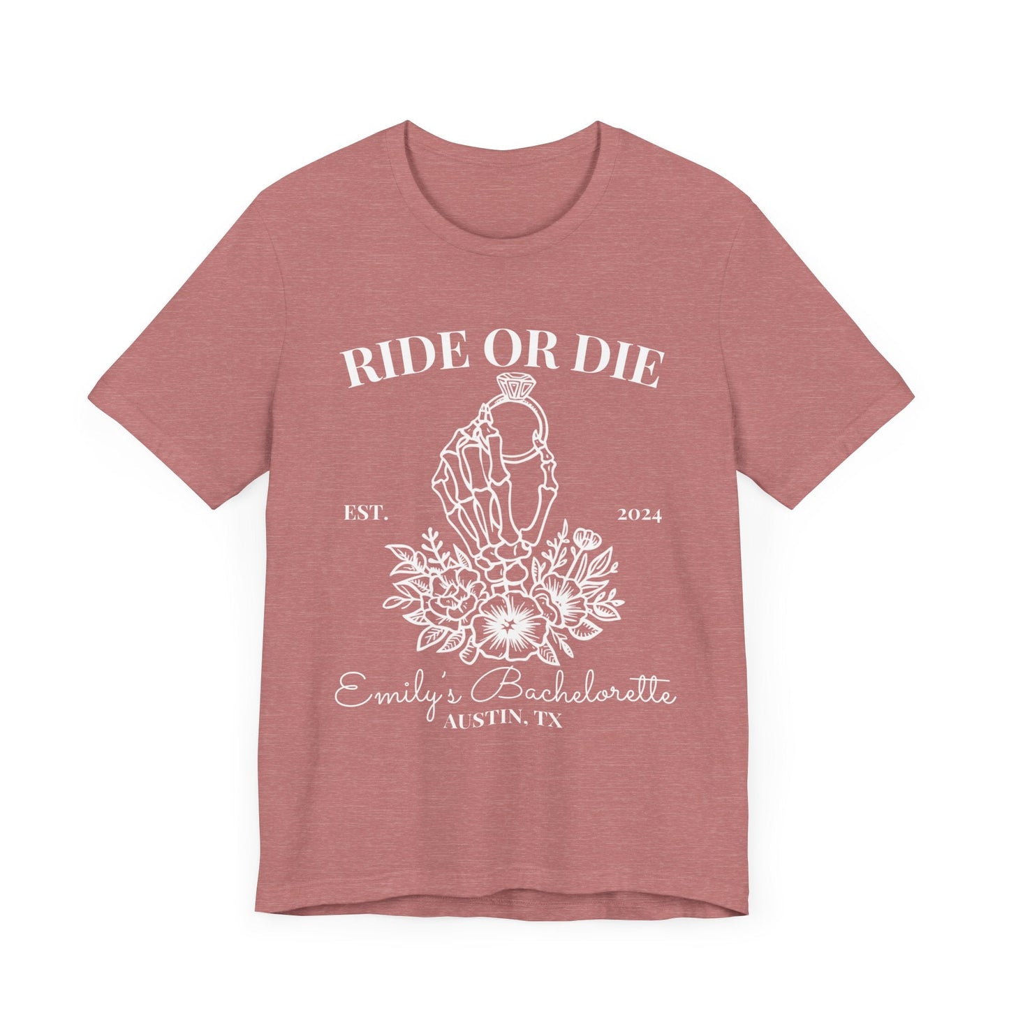 Ride or Die with the Bride Bachelorette Shirt - Personalized - Bebe Buchi