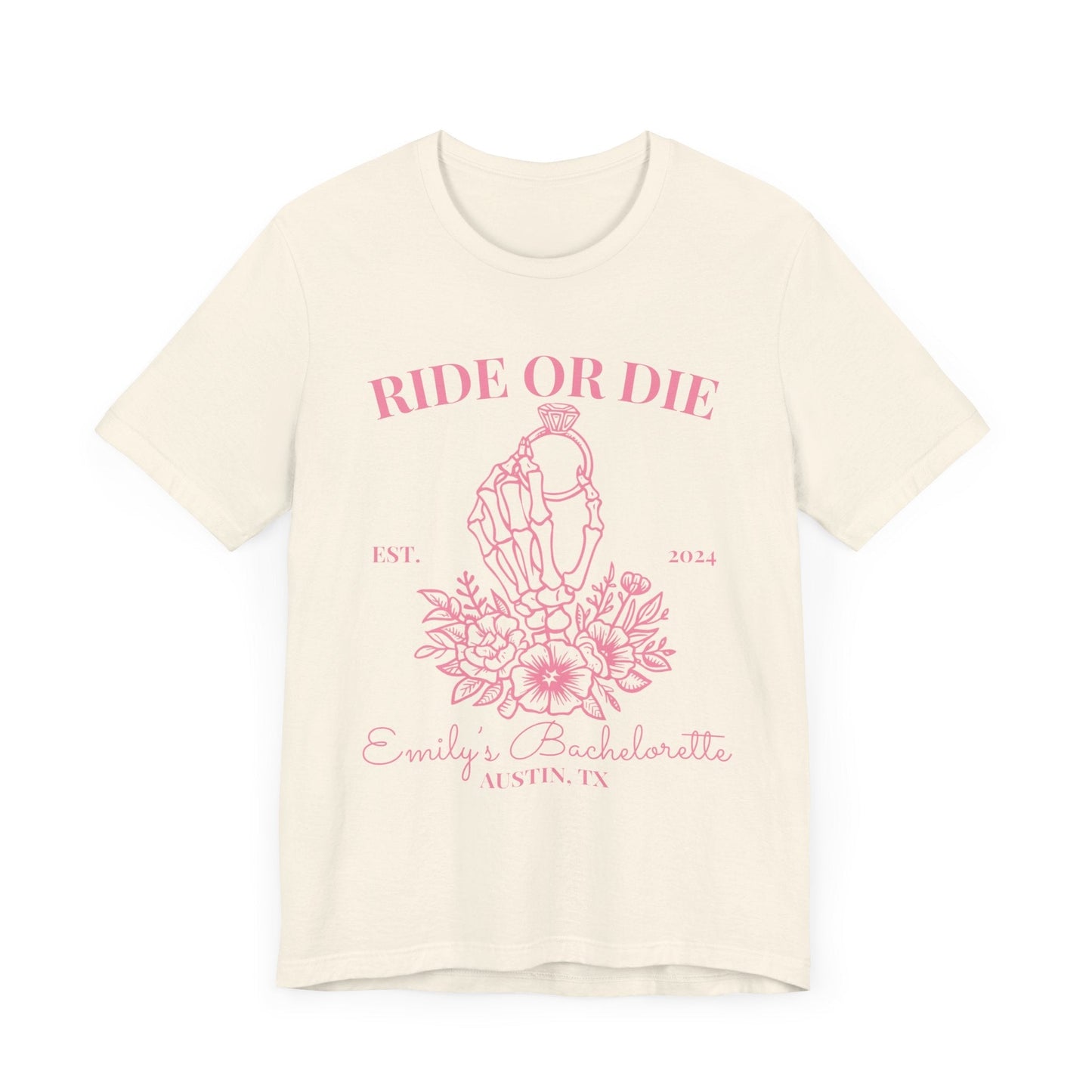 Ride or Die with the Bride Bachelorette Shirt - Personalized - Bebe Buchi