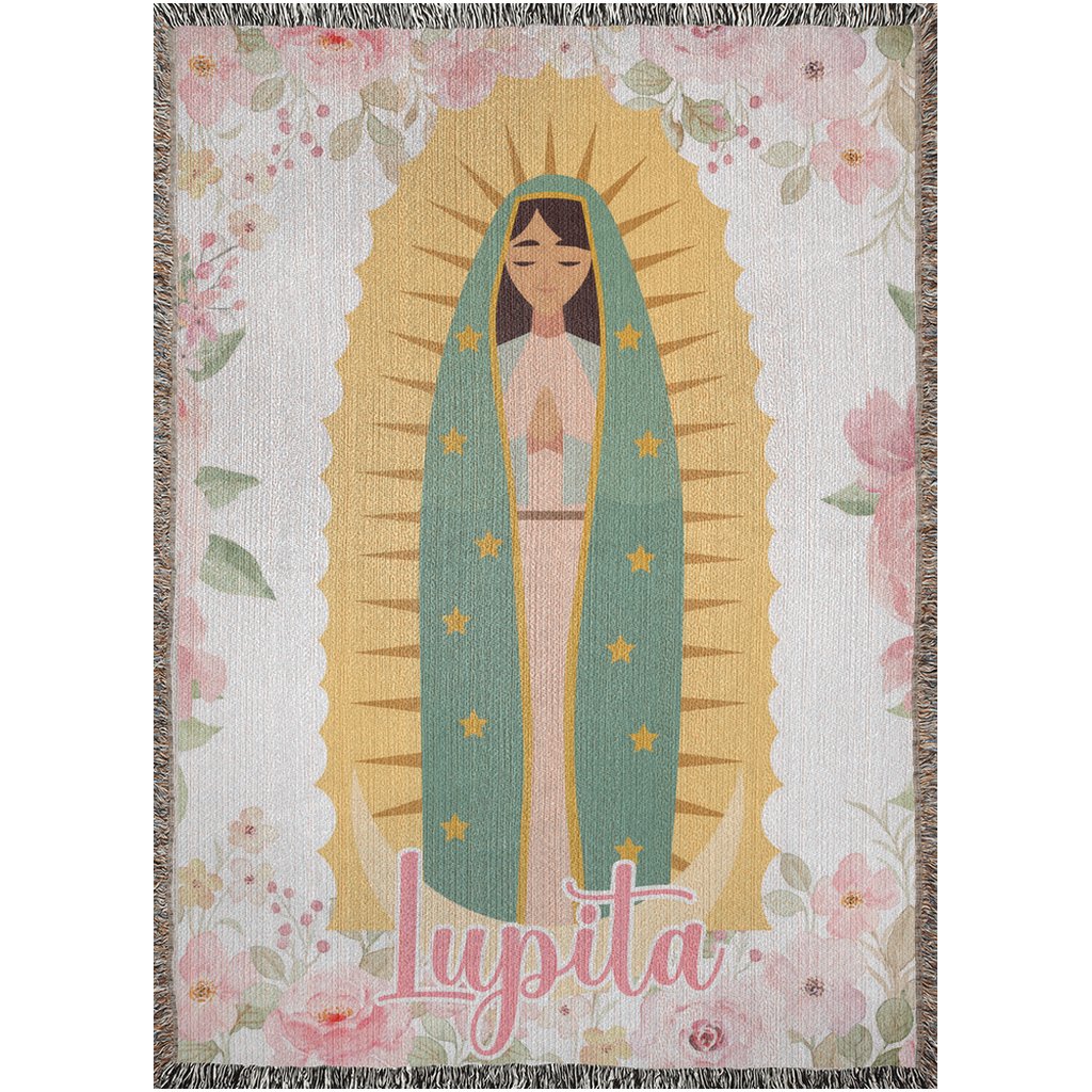 Virgen de Guadalupe Personalized Woven Blankets - Bebe Buchi