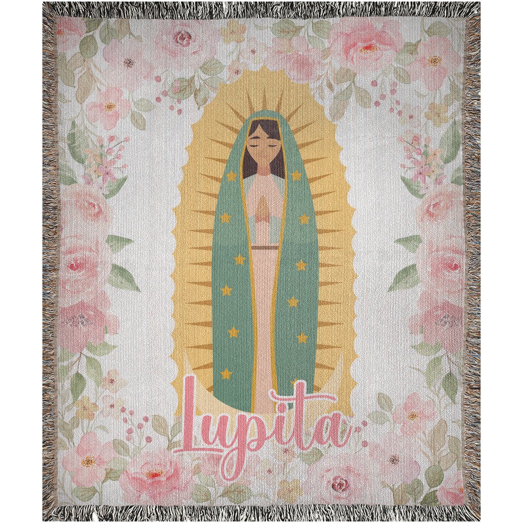 Virgen de Guadalupe Personalized Woven Blankets - Bebe Buchi